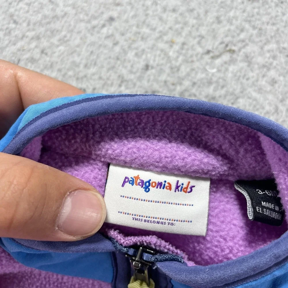 Patagonia Jacket Girls 3-6 Months Multicolor Fleece Full Zip Pocket Colorblock